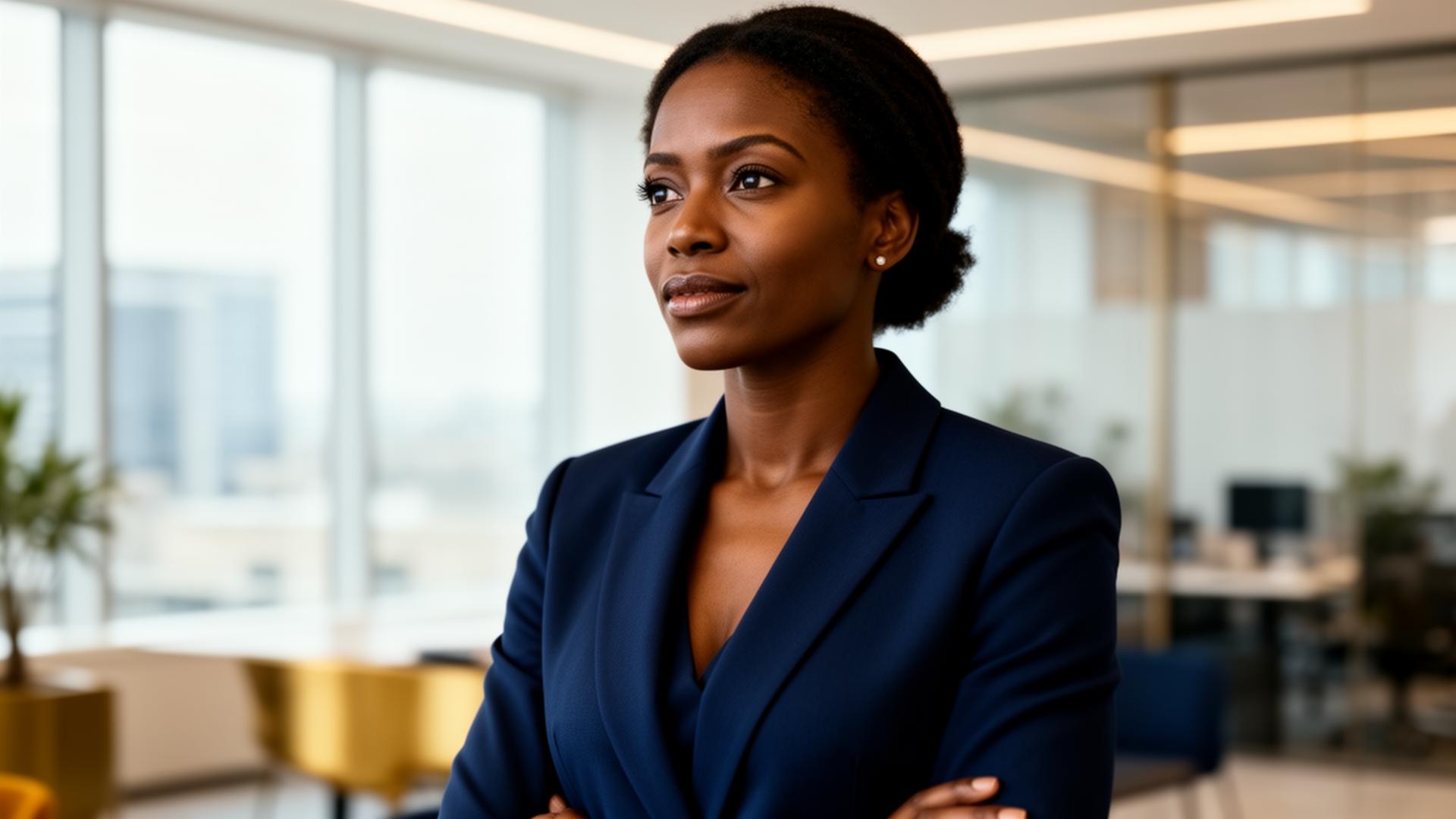 Confident professional in modern office